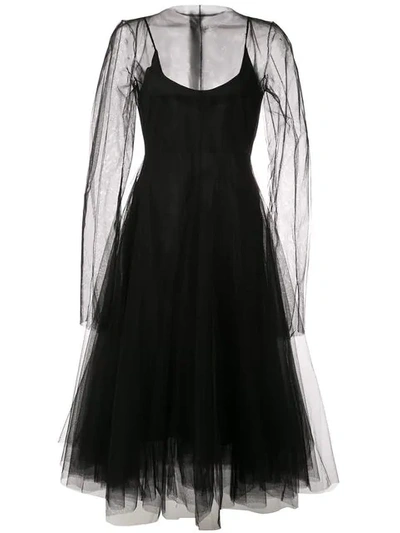 Shop Marc Le Bihan Tulle Midi Dress In Black