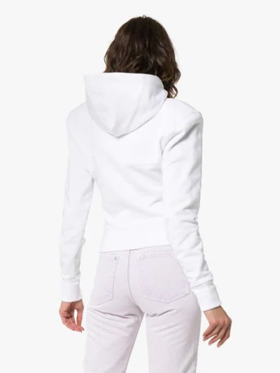 Shop A_plan_application Judo Cropped Cotton Hoodie In White