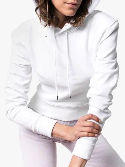 Shop A_plan_application Judo Cropped Cotton Hoodie In White