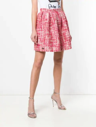 Shop Philipp Plein Mini Tweed Skirt In Red