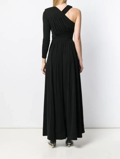 Shop Givenchy Asymmetric Maxi Gown In Black