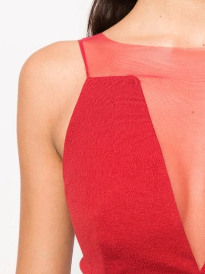 Shop Rick Owens Mesh-panelled Dress In Red