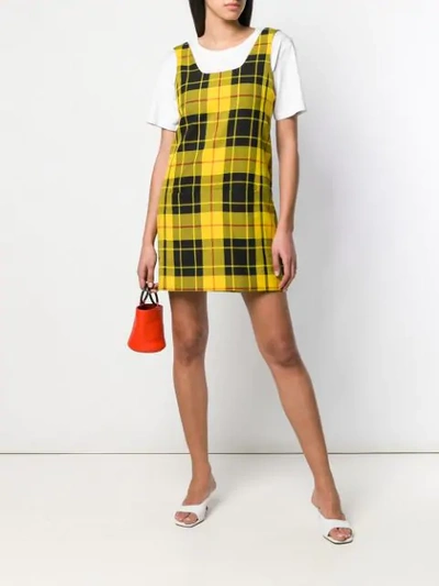 Shop Rokh Checked Mini Dress In Yellow