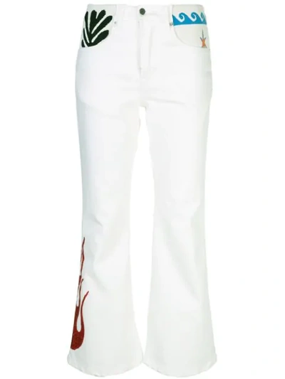 Shop Lost Daze Classic Flare Jeans In White