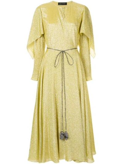 ANNA OCTOBER CAPE WRAP DRESS - 黄色