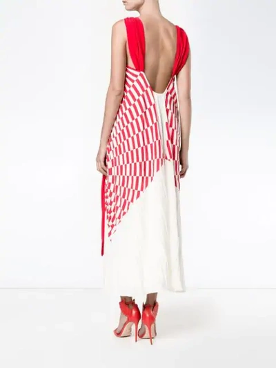 Shop Fendi Pleated Midi Dress - Red