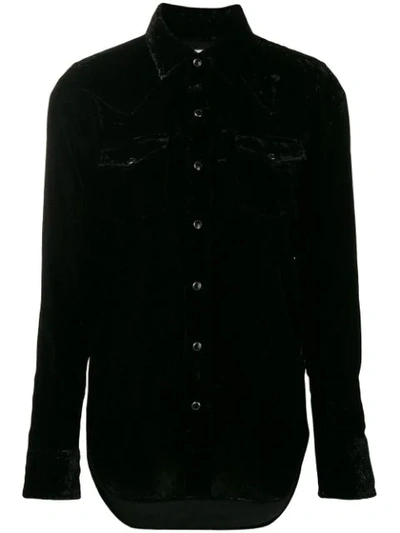 Shop Saint Laurent Long-sleeve Fitted Shirt In Black