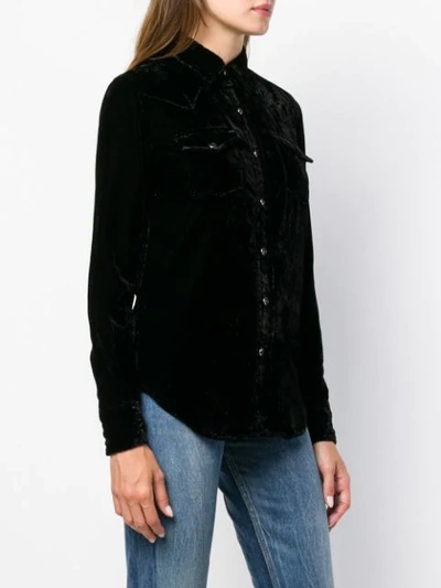 Shop Saint Laurent Long-sleeve Fitted Shirt In Black