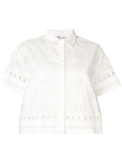Shop Red Valentino Broderie Anglaise Blouse In White