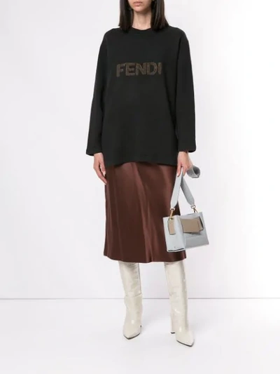 Pre-owned Fendi Logo Patch Sweatshirt In Black