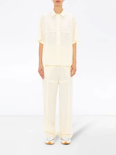 Shop Jw Anderson Buttermilk Panelled Short Sleeve Shirt In White