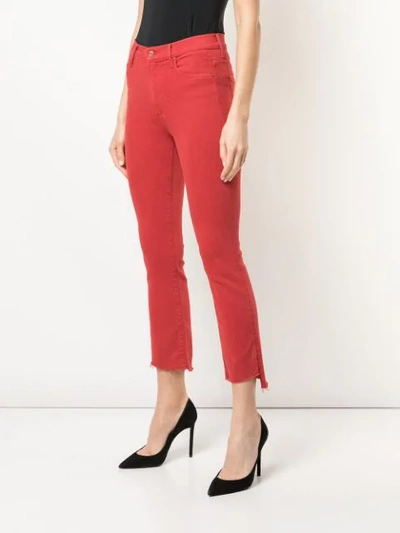 Shop Mother Cropped Skinny Jeans In Red