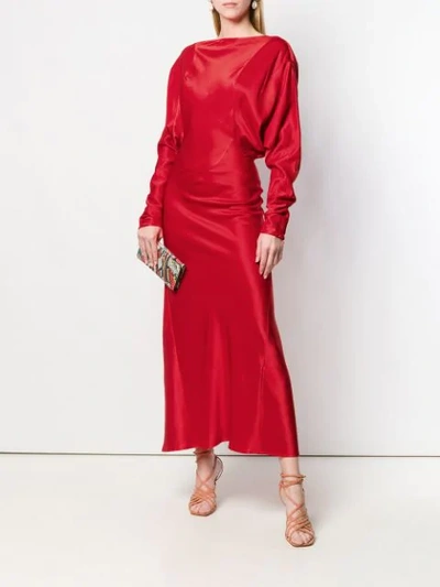 Shop Victoria Beckham Long Cocktail Dress - Red