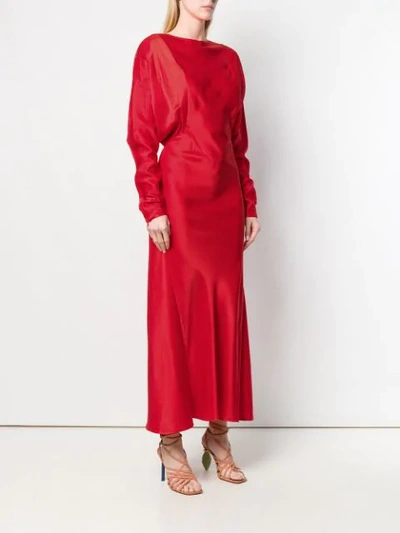 Shop Victoria Beckham Long Cocktail Dress - Red