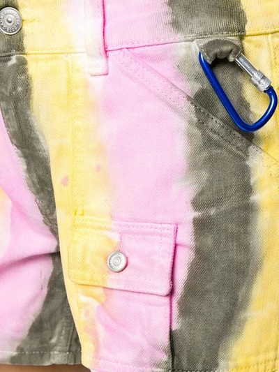 GANNI TIE-DYE DENIM SHORTS - 粉色