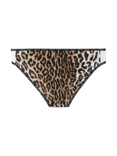 VERSACE LEOPARD PRINT BRIEFS - 棕色