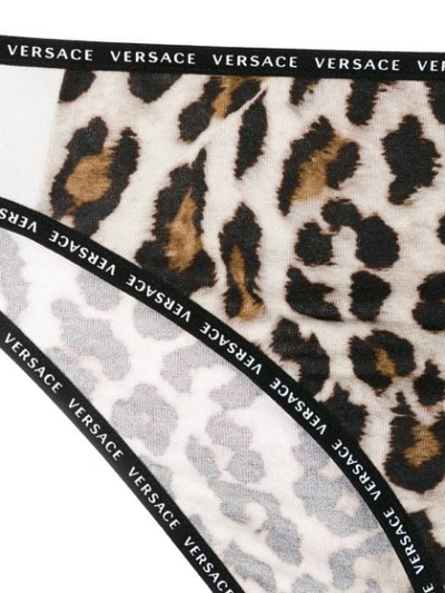 Shop Versace Leopard Print Briefs In A7008