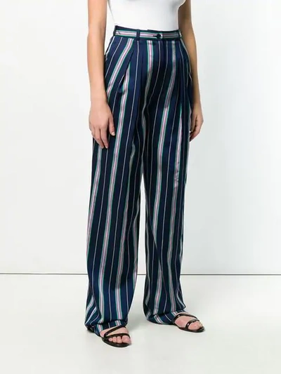 Shop Nina Ricci Striped Trousers In Blue