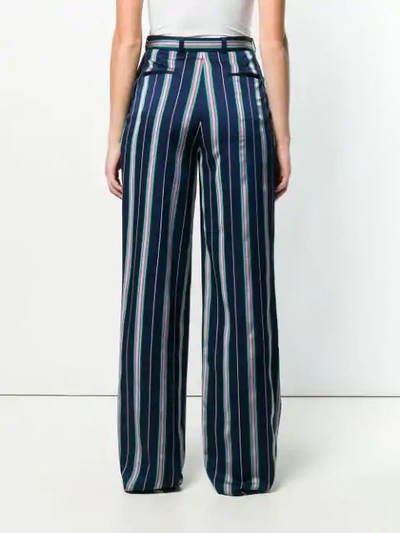 Shop Nina Ricci Striped Trousers In Blue
