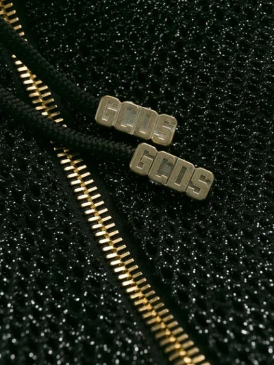 Shop Gcds Cropped Net Jacket In Black