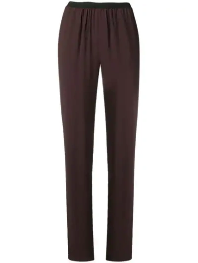 Shop Antonio Marras High-waist Ruched Trousers In Brown