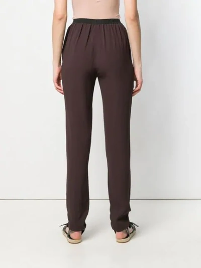 Shop Antonio Marras High-waist Ruched Trousers In Brown
