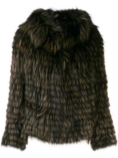 Shop Yves Salomon Short Fur Jacket In Black