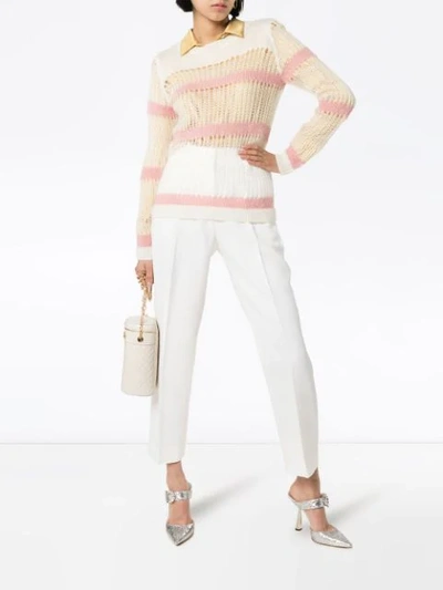 Shop Miu Miu Striped Loose In White