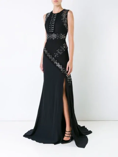 Shop Antonio Berardi Side Slit Gown In Black