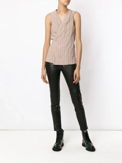 Shop Uma Raquel Davidowicz Ciao Pleated Details Blouse In Neutrals