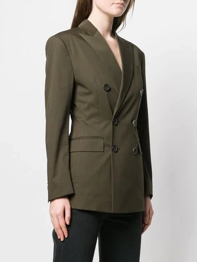 Shop Dsquared2 Double-breasted Blazer In Green