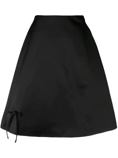 Shop Prada Bow Detail Circle Skirt In Black