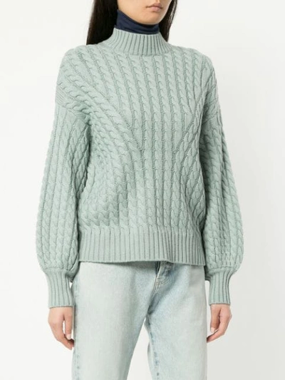 Shop Zimmermann Cable Knit Sweater In Blue