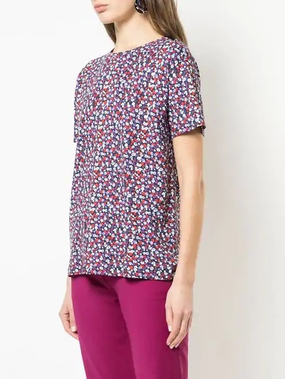 Shop Derek Lam Poppy Print Cotton Jersey T In Blue