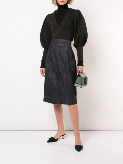 Shop Marc Jacobs Denim Straight Skirt In Blue