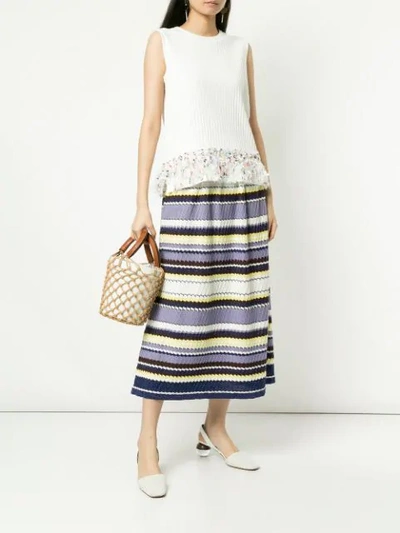 Shop Coohem Striped Knit Skirt In Multi