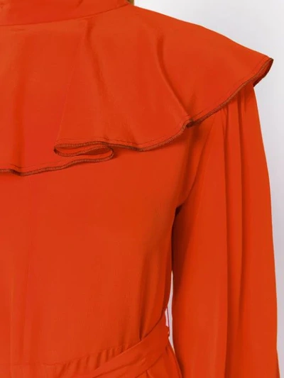 Shop Sonia Rykiel Belted Midi Dress In Orange
