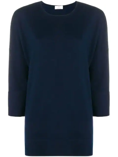 Shop Allude Boxy Fine Knit Sweater In Blue