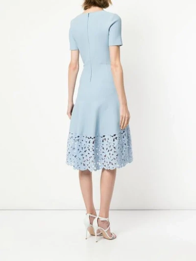 Shop Oscar De La Renta Flower Hem Dress In Cornflower