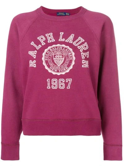 Shop Polo Ralph Lauren Collegiate Fleece Jumper - Red
