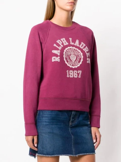 Shop Polo Ralph Lauren Collegiate Fleece Jumper - Red