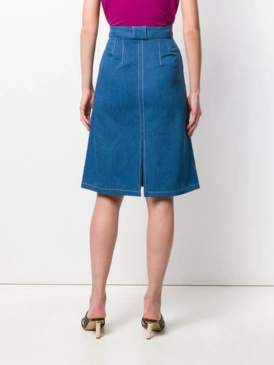 Shop A.p.c. Zip-through Denim Skirt In Blue