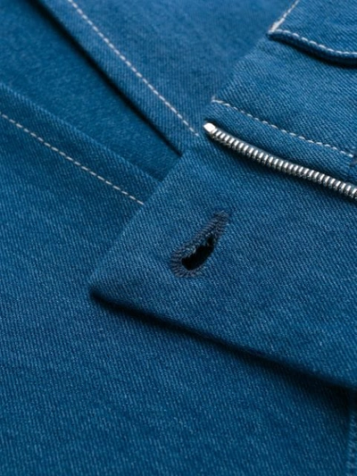 Shop Apc Zip-through Denim Skirt In Blue