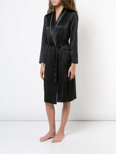 Shop Fleur Du Mal Long Smoking Robe In Black