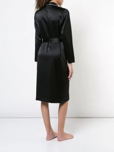 Shop Fleur Du Mal Long Smoking Robe In Black