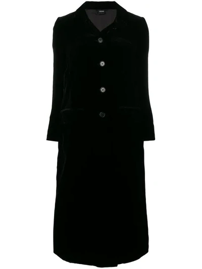 Shop Aspesi Velvet Coat - Black