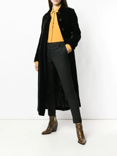 Shop Aspesi Velvet Coat - Black
