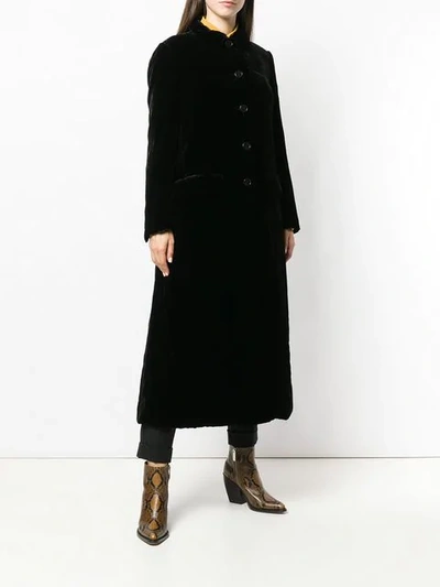 Shop Aspesi Velvet Coat - Black