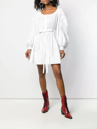 Shop Alexander Mcqueen Scoop Neck Mini Dress In White