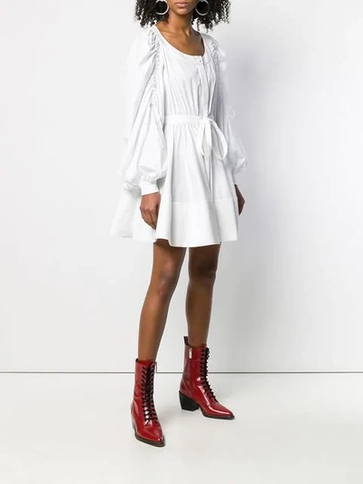 Shop Alexander Mcqueen Scoop Neck Mini Dress In White